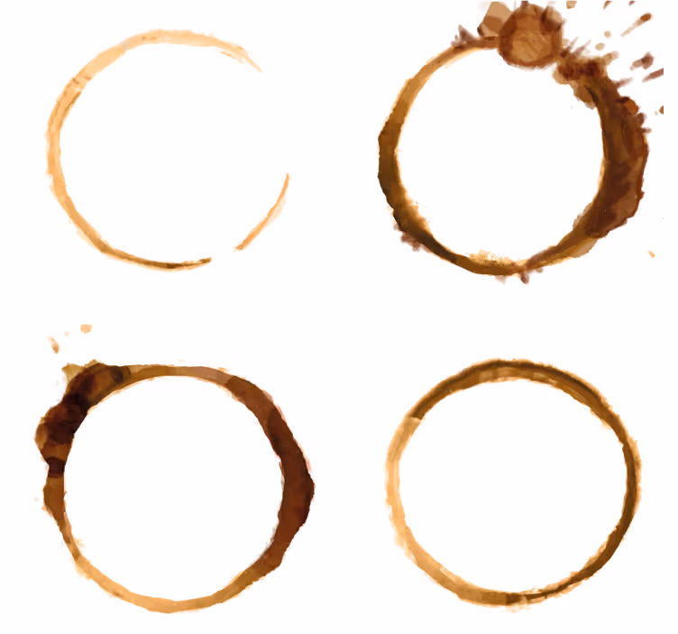 Portavasos con patrones de manchas de café - TenVinilo