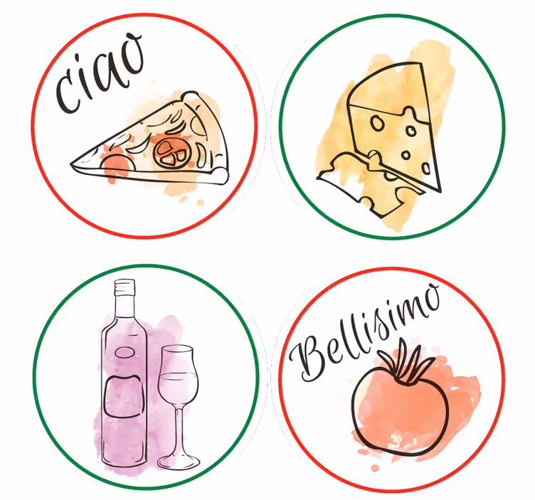 Portavasos personalizable motivos de comida y bebida - TenVinilo