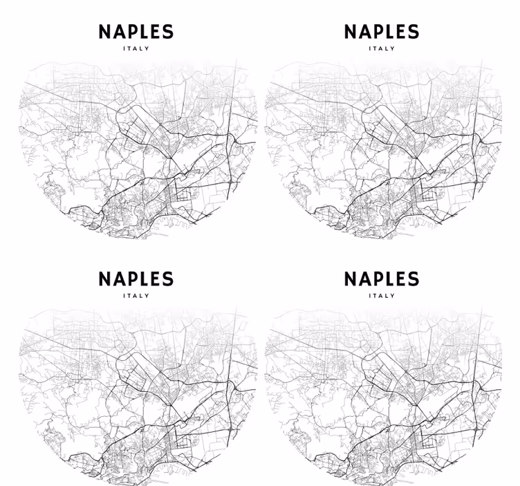 Portavasos personalizable mapa de nápoles contorno - TenVinilo