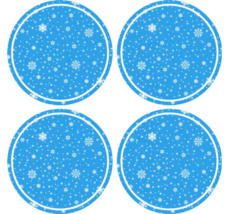 Portavasos navideño patrón de copos de nieve - TenVinilo