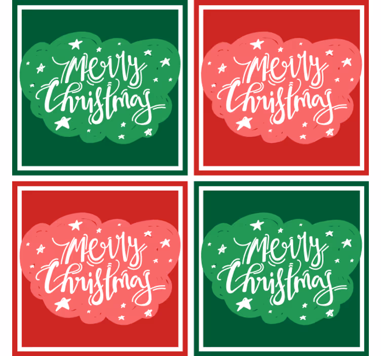 Portavasos navideño tipografía festiva alegre - TenVinilo