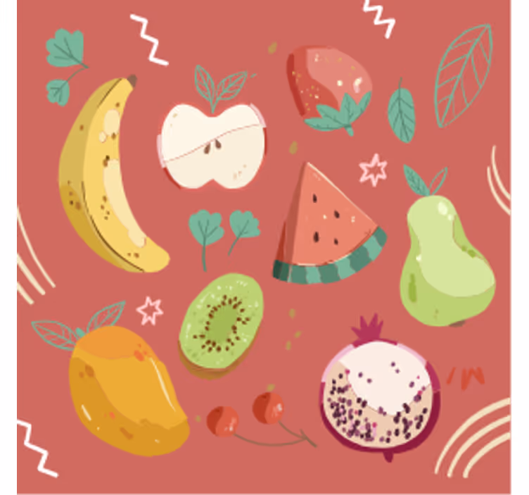 Portavasos moderno arreglo de frutas coloridas - TenVinilo