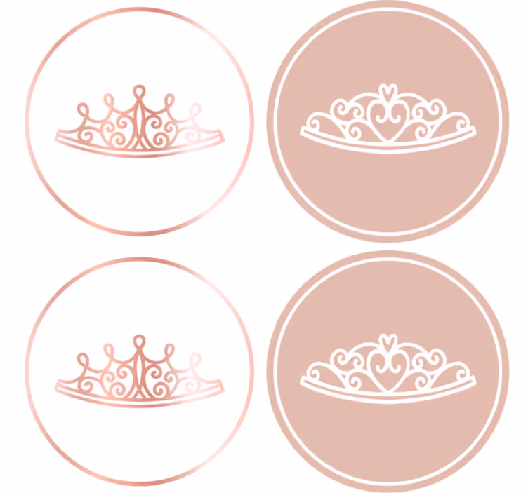 Portavasos moderno iconos de tiara elegante - TenVinilo
