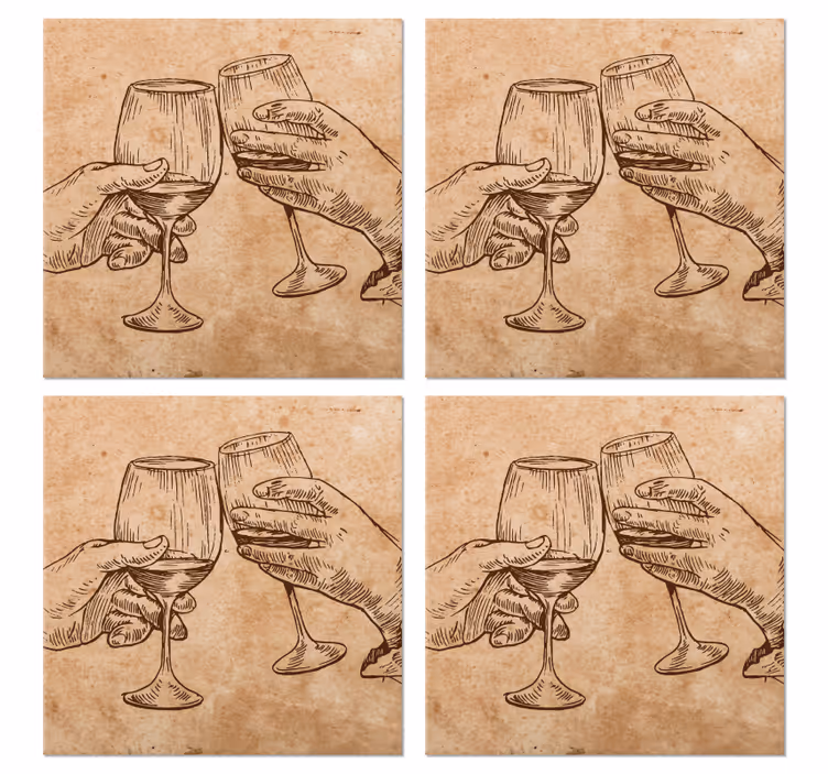 Portavasos cerveza vasos dibujo a mano - TenVinilo