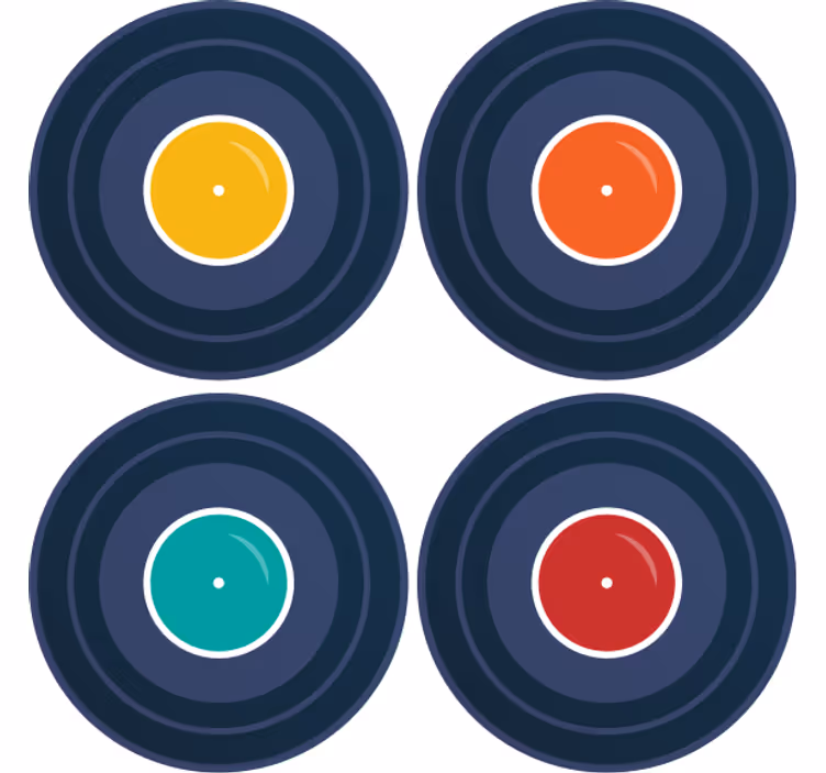 Posavasos frikis inspiración de vinilo colorido - TenVinilo