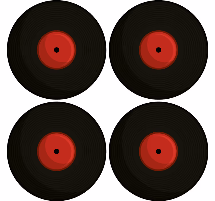 Portavasos vintage diseño de discos de vinilo retro - TenVinilo