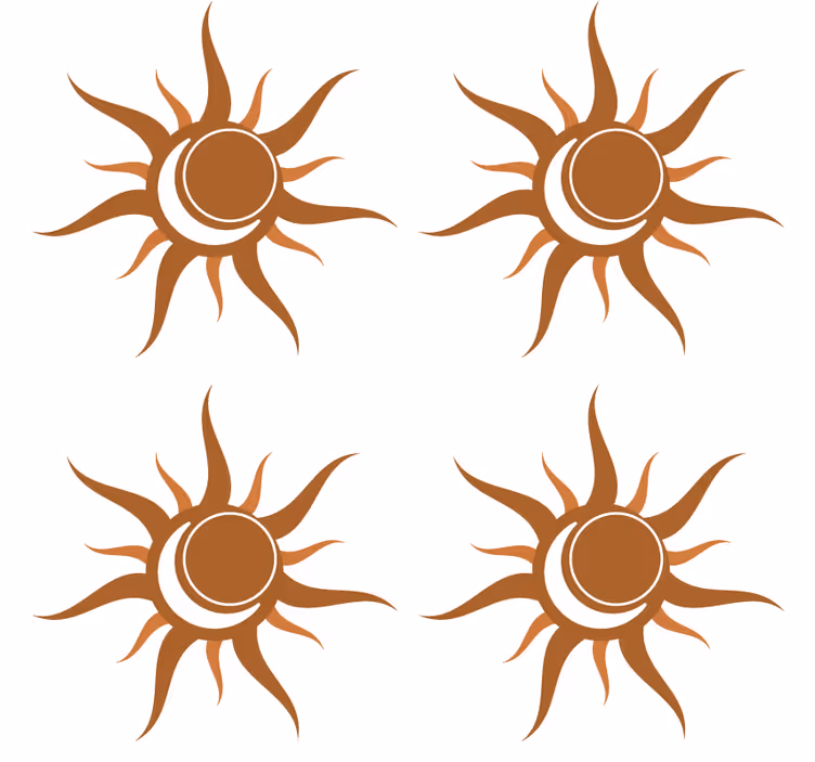 Portavasos símbolo del sol con curvas - TenVinilo