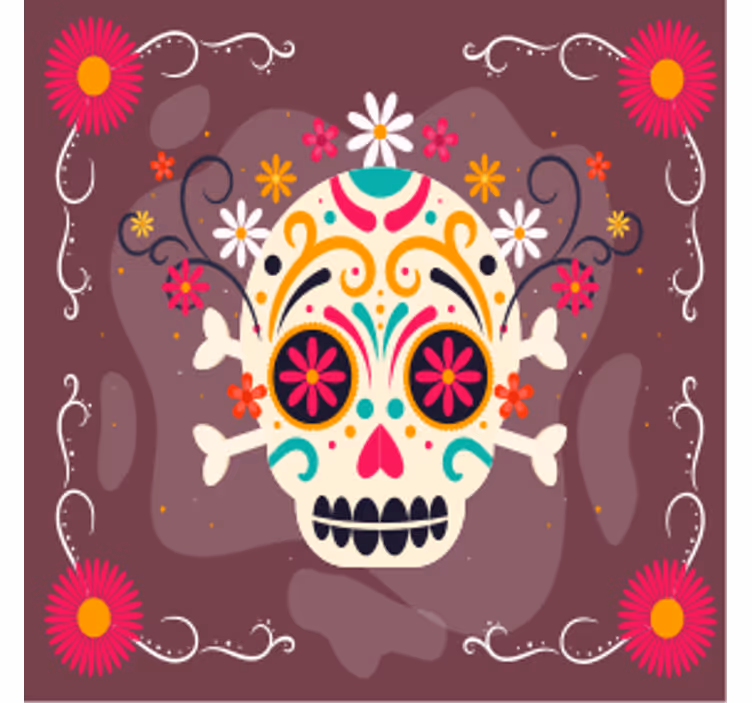 Posavasos de halloween femenino estilo mexicano - TenVinilo