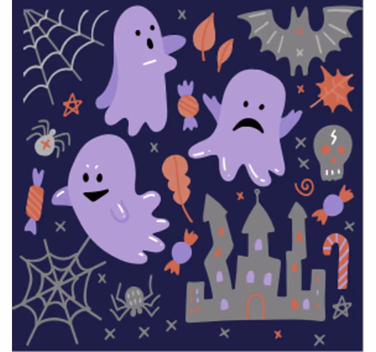Portavasos halloween patrón de fantasmas juguetones - TenVinilo