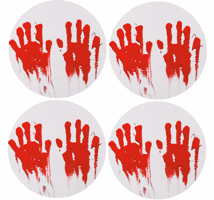 Portavasos halloween patrón de huellas rojas - TenVinilo
