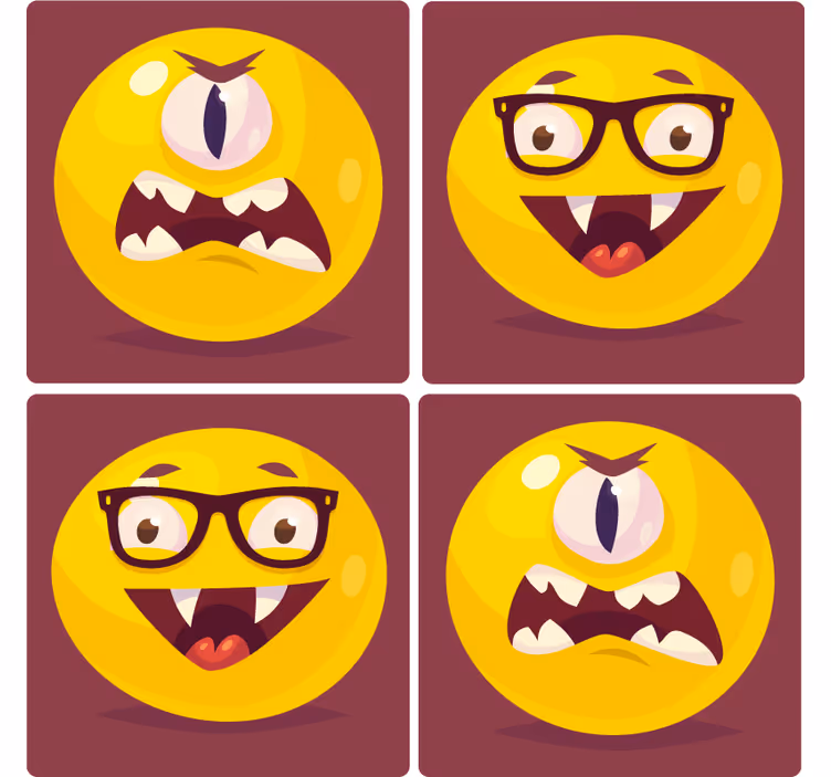 Posavasos frikis caritas sonrientes divertidas - TenVinilo