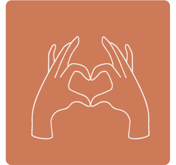 Posavasos frikis gesto de mano en forma de corazón - TenVinilo