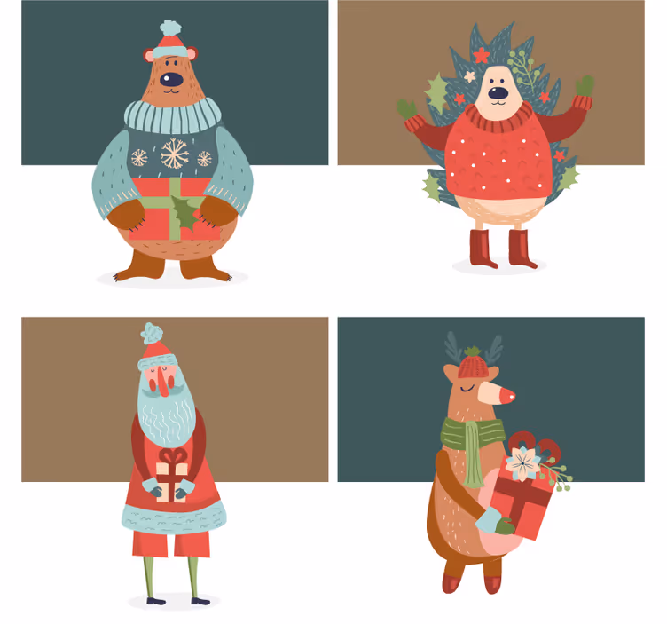 Portavasos navideño colección de personajes festivos - TenVinilo