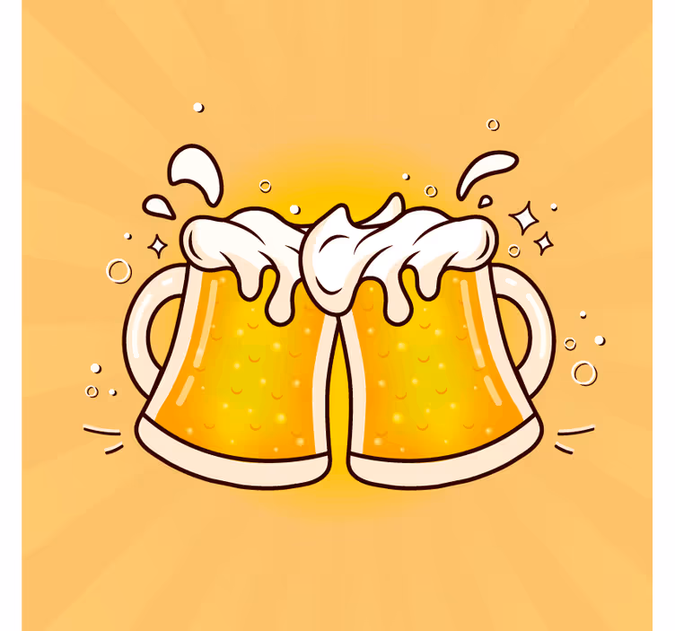 Portavasos cerveza brindis con jarras de cerveza - TenVinilo