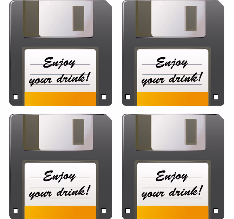 Portavasos recordatorio de bebida floppy disk - TenVinilo