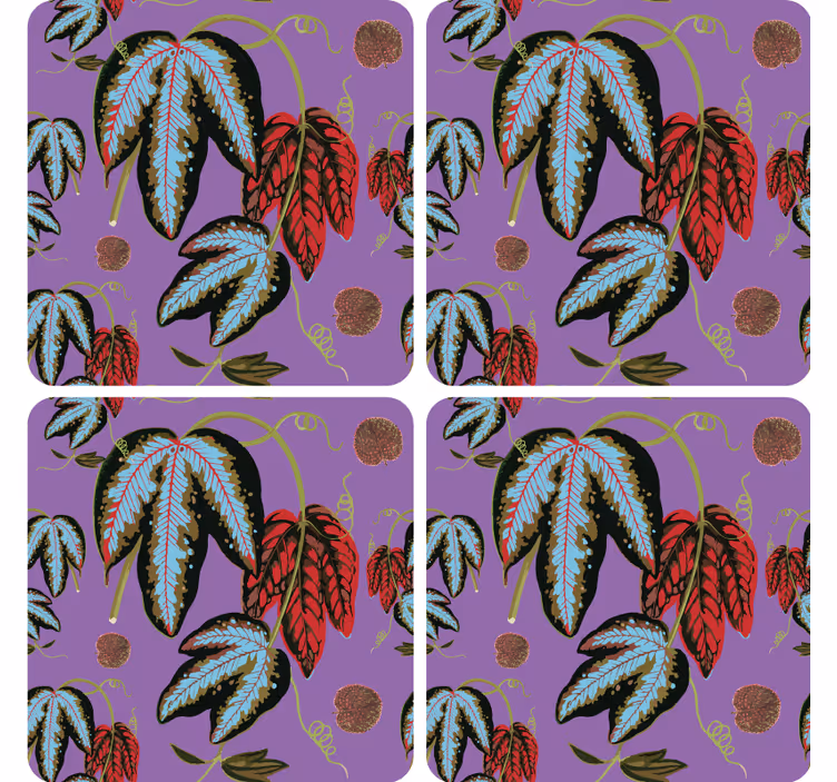 Posavasos moderno Maranta azul y morado - TenVinilo