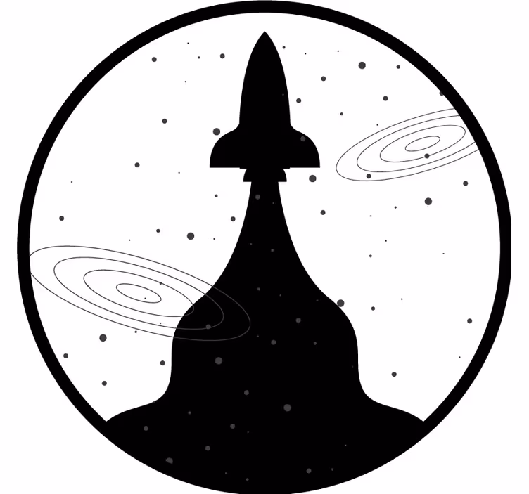Posavasos frikis silueta de cohete con estrellas - TenVinilo