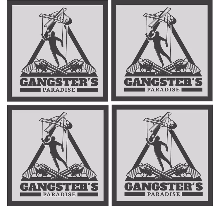 Portavasos cerveza ilustración de temática gangster - TenVinilo