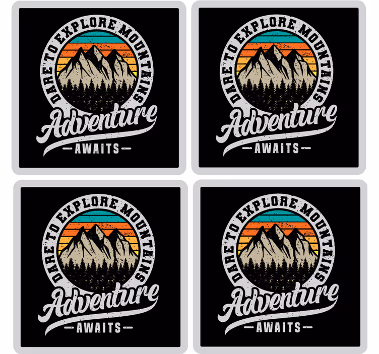 Portavasos con frases explora montañas aventura - TenVinilo