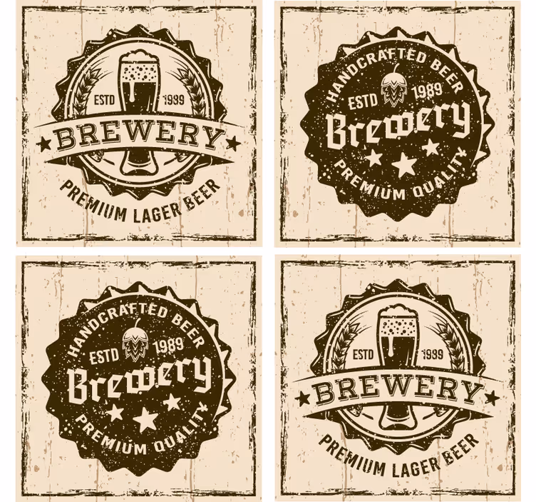Portavasos cerveza diseño de insignia vintage - TenVinilo