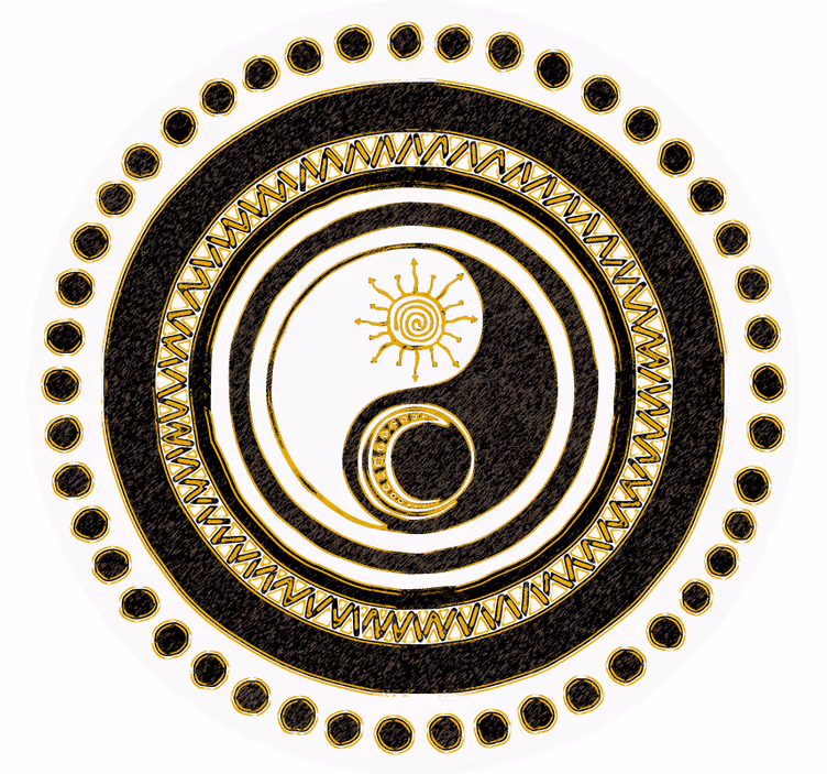 Posavasos frikis patrón circular yin yang - TenVinilo
