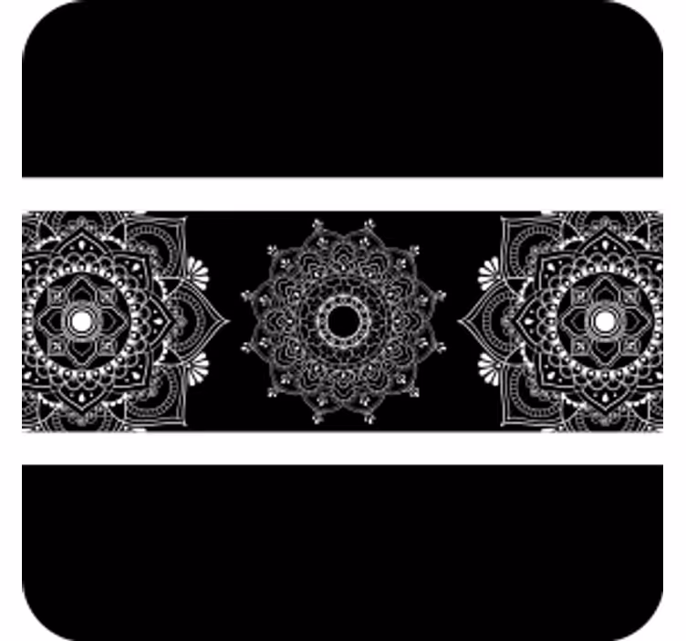 Posavasos vintage 3 mandalas en blanco y negro - TenVinilo