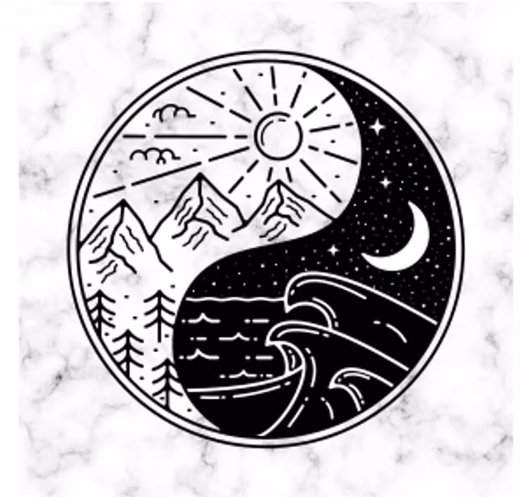 Posavasos frikis montaña y ola en contraste - TenVinilo