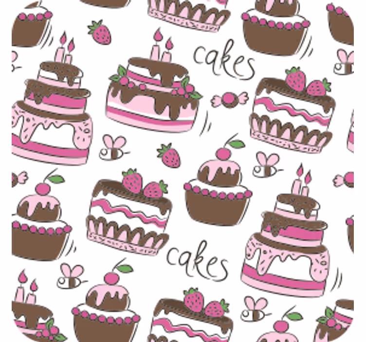 Portavasos boda ilustración de postres caprichosa - TenVinilo