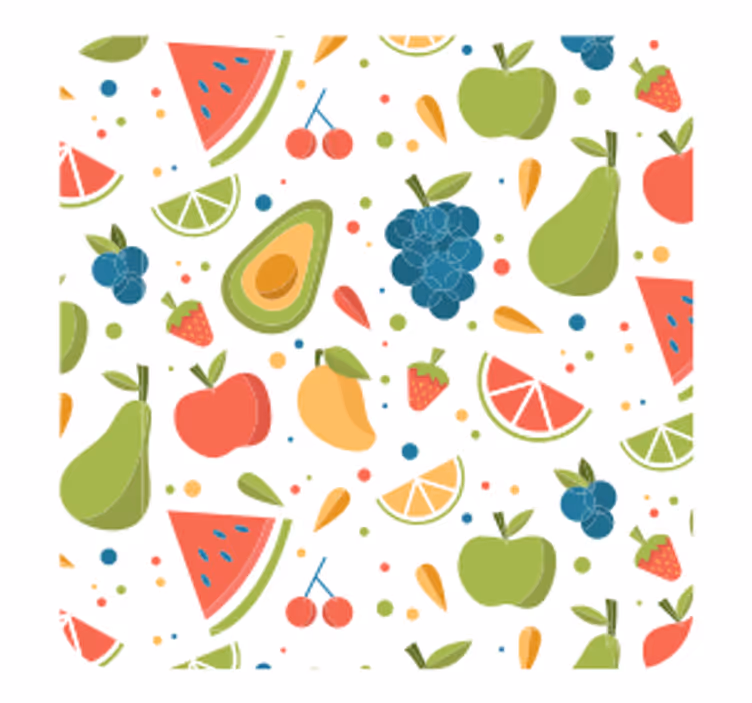 Portavasos moderno motivo de frutas vibrantes - TenVinilo