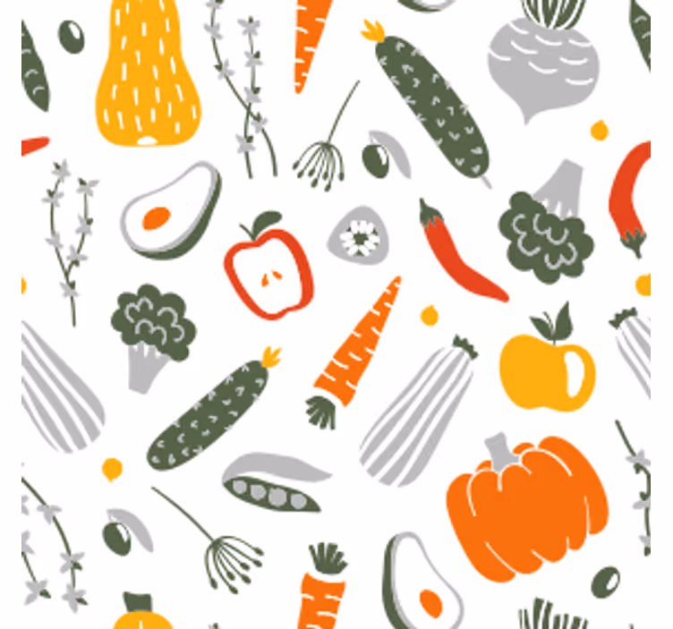Portavasos moderno patrón de verduras coloridas - TenVinilo