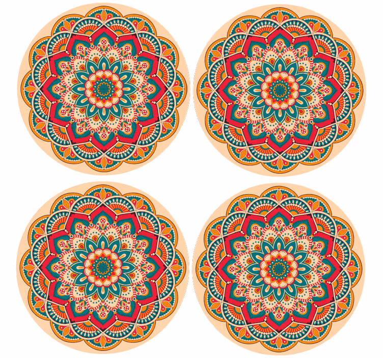 Portavasos moderno con forma redonda de mandala - TenVinilo