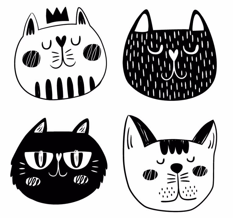 Posavasos frikis ilustraciones de gatos divertidos - TenVinilo