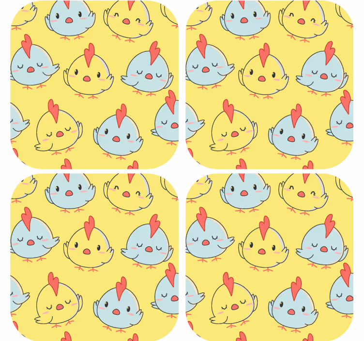 Posavasos frikis caritas de pollito adorables - TenVinilo