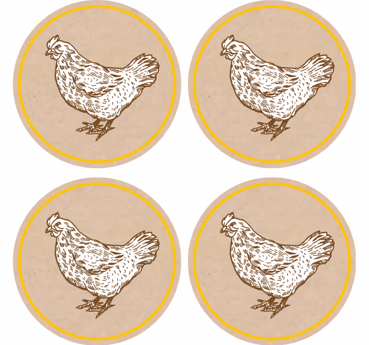 Portavasos vintage con encantador diseño de gallina - TenVinilo