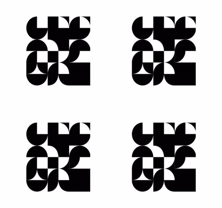 Portavasos moderno patrones geométricos monocromos - TenVinilo