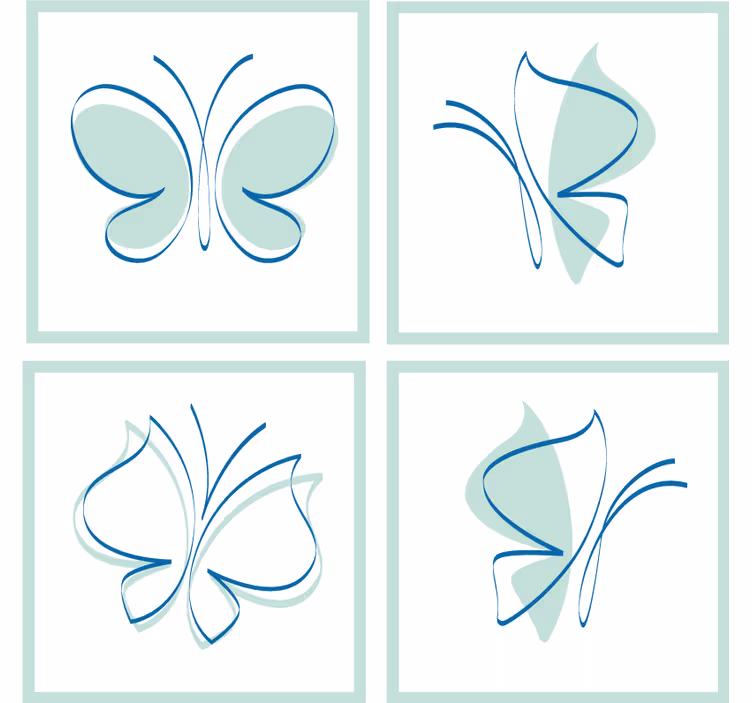 Portavasos elegantes patrones de mariposas - TenVinilo