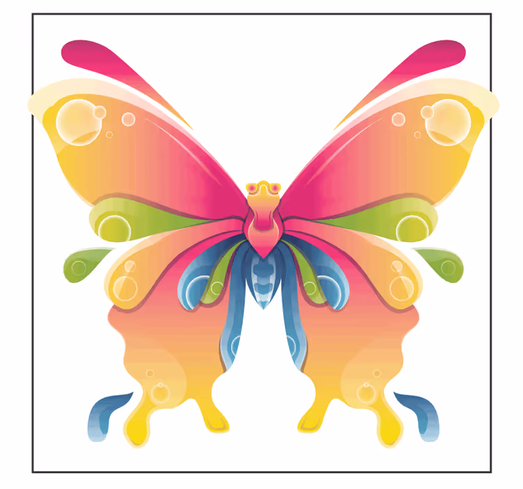 Posavasos frikis arte colorido de mariposas - TenVinilo