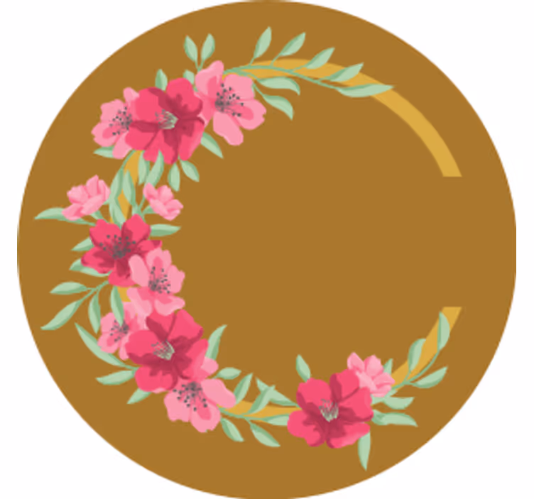 Portavasos cerveza diseño floral circular - TenVinilo