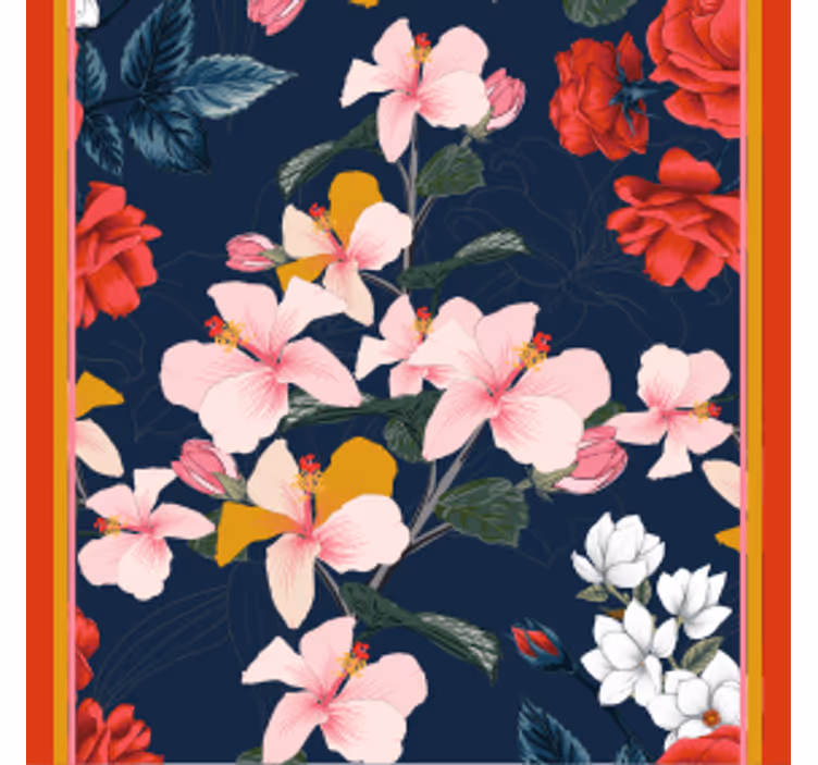 Patrón sin costuras rosa roja magnolia lirio posavasos - TenVinilo