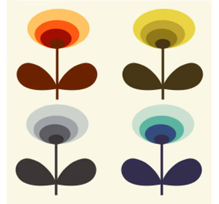 Portavasos formas florales superpuestas - TenVinilo