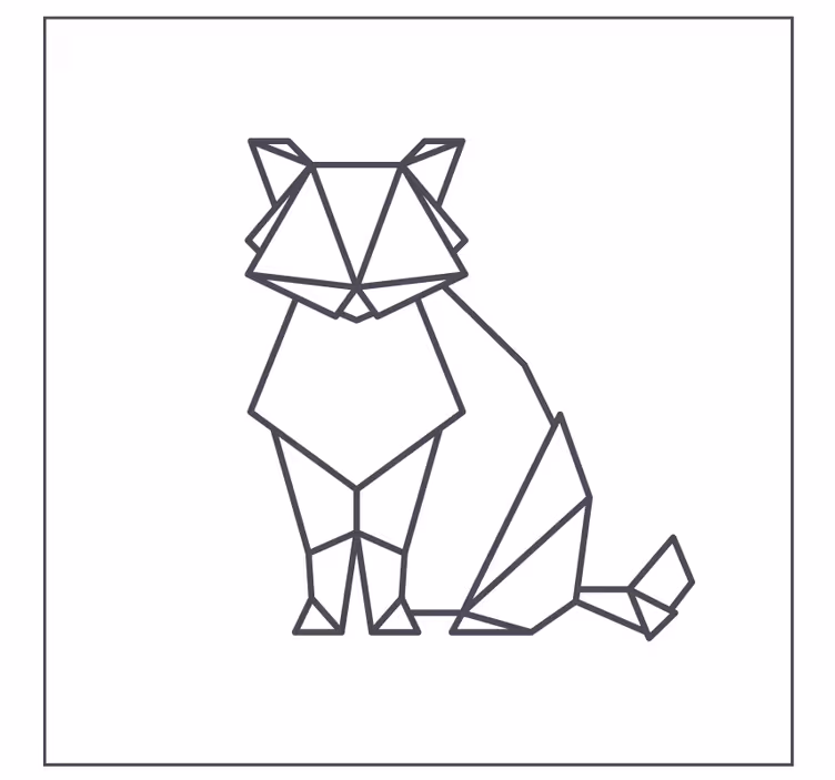 Posavasos frikis figura de gato geométrica - TenVinilo