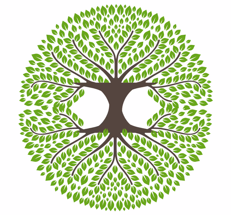 Posavasos frikis silueta de Árbol verde lujoso - TenVinilo