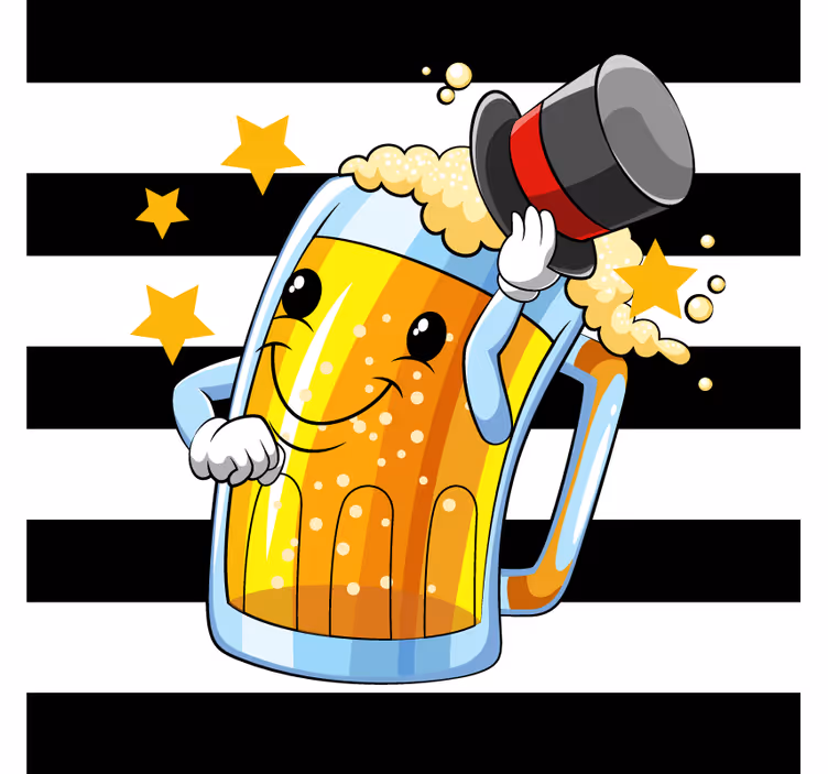 Portavasos cerveza mascota alegre de cerveza - TenVinilo