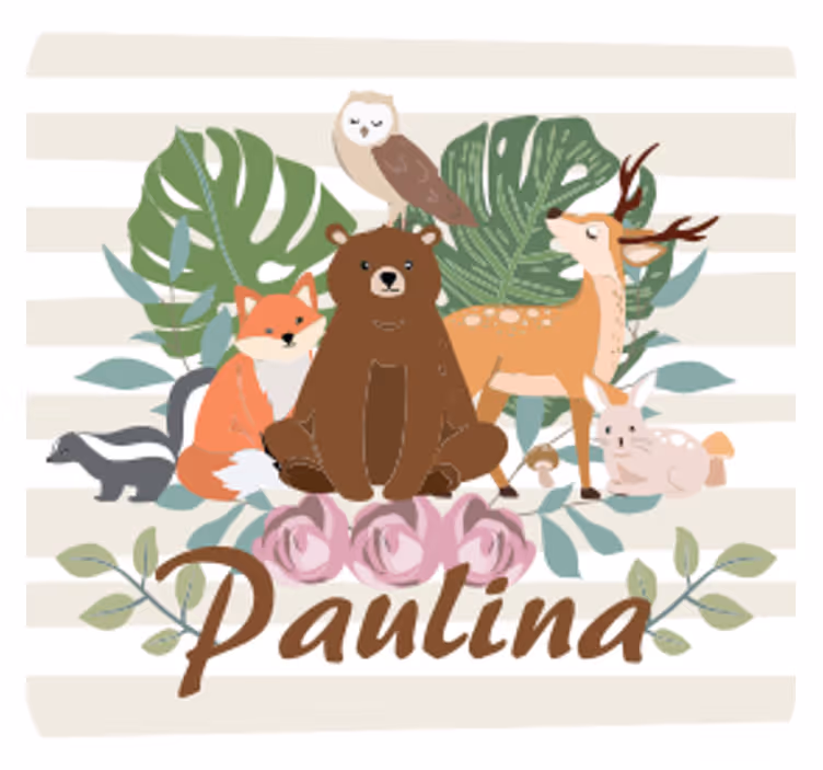 Portavasos personalizable reunión de animales lindos - TenVinilo