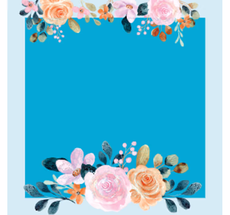 Portavasos personalizable rectángulo floral - TenVinilo