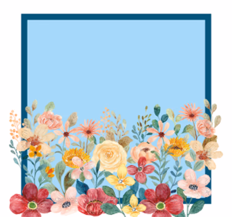 Portavasos personalizable diseño de borde floral - TenVinilo