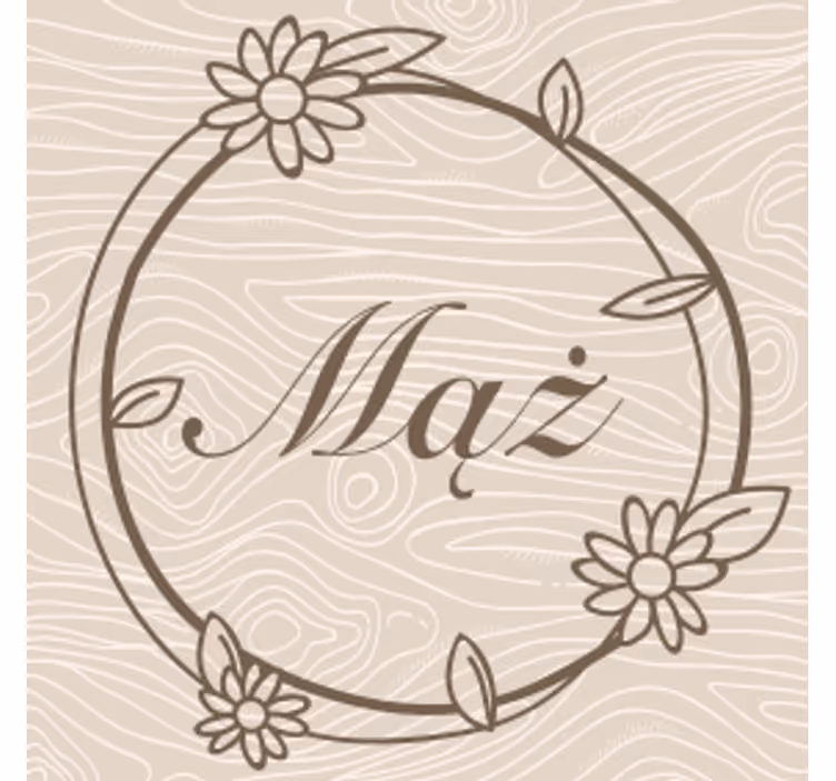 Portavasos personalizable marco floral monograma - TenVinilo