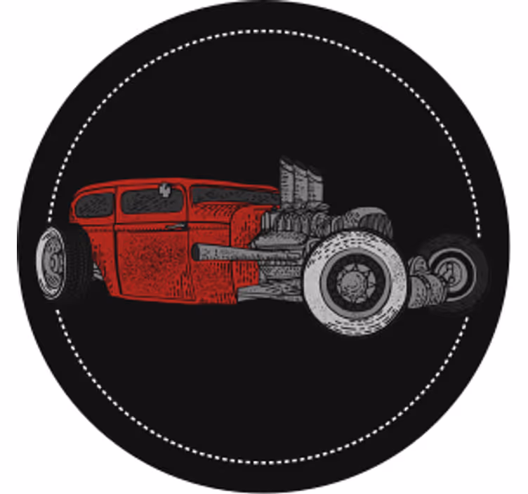 Portavasos vintage ilustración de hot rod clásico - TenVinilo
