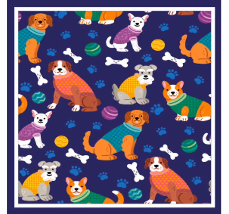 Portavasos personalizable patrones de perros coloridos - TenVinilo