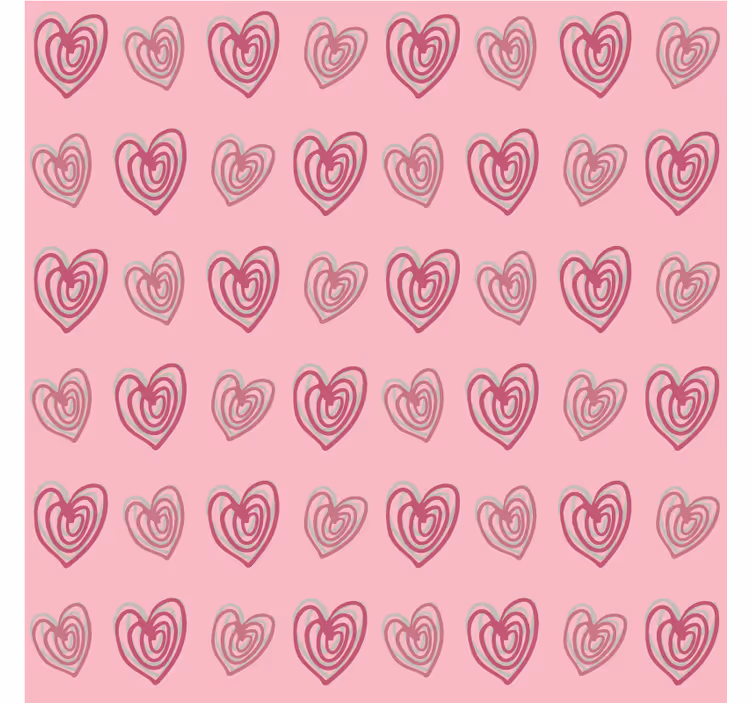 Portavasos moderno con patrones de corazones superpuestos - TenVinilo